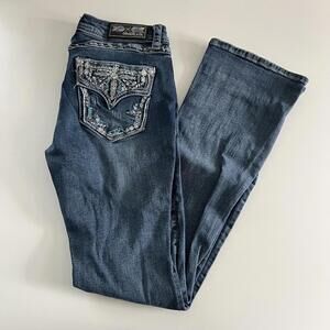 Y2k Bling Western Grace in LA Embellished Embroidered‎ Boot Cut Jeans - Size 28